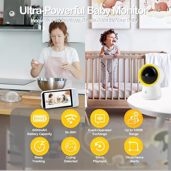 Smart Baby Monitor with Camera & Wi-Fi